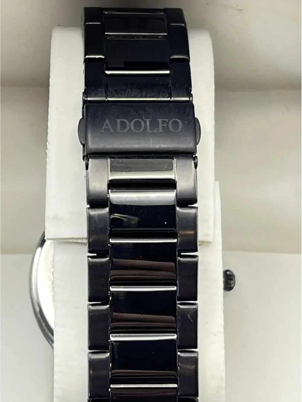 ADOLFO Men’s Watch World Map Black and white Quartz New in box Works